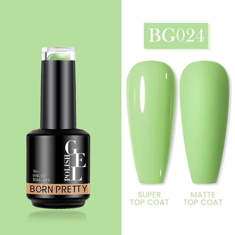 BORN PRETTY Milky Pink Rubber Base Gel Nail Polish Glitter 15ml Semi-Permanent Varnish Soak Off Self Leveling UV LED Gel - She Vibess By C2P