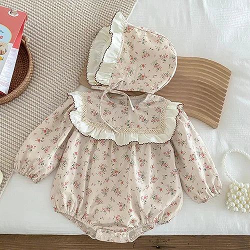 2024 New Autumn Christmas Newborn Baby Girls Long Sleeved Cotton Splicing Infant Baby Jumpsuit 0-24M Children Clothes - She Vibess By C2P