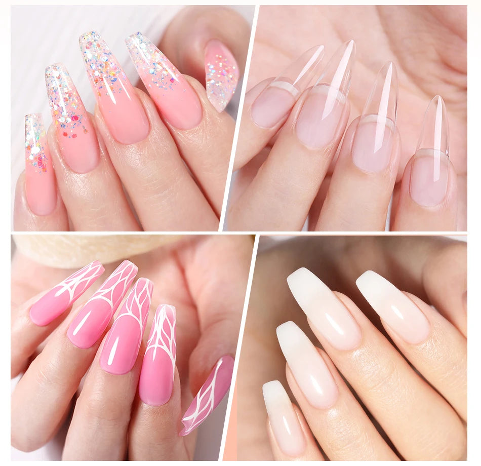 BORN PRETTY 30ml Glitter Acrylic Gel Finger Extension Nail Polish Silver Pink Extension Gel Polish Soak Off Nail Slip Solution - She Vibess By C2P