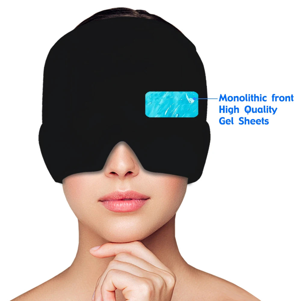 Migraine Relief Hat headache hat Gel Hot Cold Therapy Ice Cap For Relieve Pain Ice Hat Eye Mask Stress Pressure Pain Relief - She Vibess By C2P
