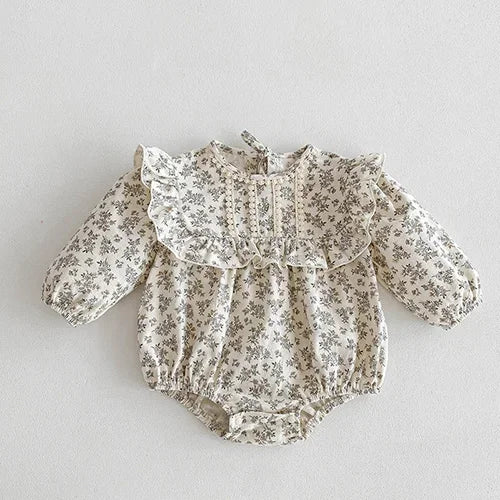 2024 New Autumn Christmas Newborn Baby Girls Long Sleeved Cotton Splicing Infant Baby Jumpsuit 0-24M Children Clothes - She Vibess By C2P