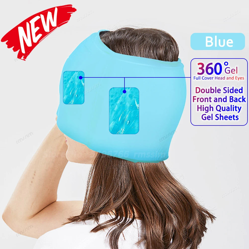 Migraine Relief Hat headache hat Gel Hot Cold Therapy Ice Cap For Relieve Pain Ice Hat Eye Mask Stress Pressure Pain Relief - She Vibess By C2P