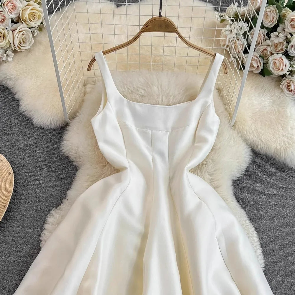 Summer Autumn Holiday Satin Evening Long Dress Women's Formal Occasion Dresses Party Ball Gown Sexy Backless Cocktail Robe - She Vibess By C2P