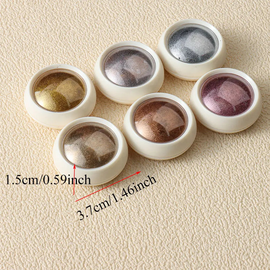 6pc Gold Metallic Mirror Glitter Nail Art Dust Rose Gold Silver Powder UV Gel Polish Chrome Rubbing Pigment Flake Manicure Decor - She Vibess By C2P