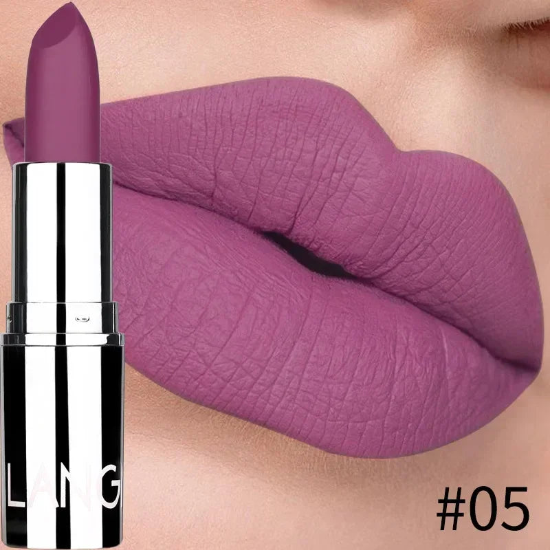 1PC Waterproof Nude Pink Lipstick Matte Lips Stick Long Lasting Non-stick Cup Lip Gloss Moisturizing Lipsticks Make-up Cosmetic - She Vibess By C2P
