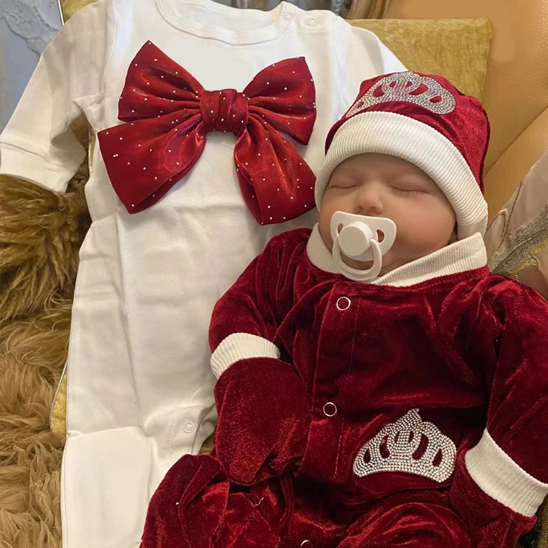 Velvet Newborn Baby Boy Outfits Blazer Vest Kids Clothing Cotton Infant Products Body Suit Shirt Pants Mittens Receiving Blanket - She Vibess By C2P