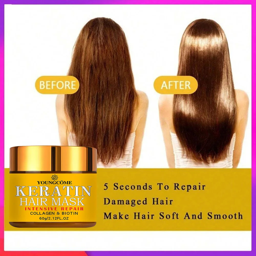 Hair Repairs Hair Mask Biotin Collagen Keratin Treatment Hairs Conditioner Hair Essential Oil Nourishing for Dry Damaged - She Vibess By C2P