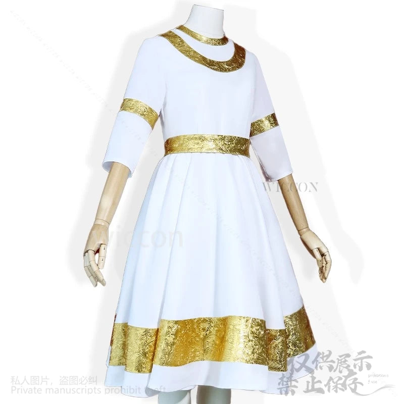 Anime Game Miquella Cosplay Cutecore Costume Witch White Dress Lolita Golden Lace Wigs For Girls Woman Halloween Cos Customized - She Vibess By C2P