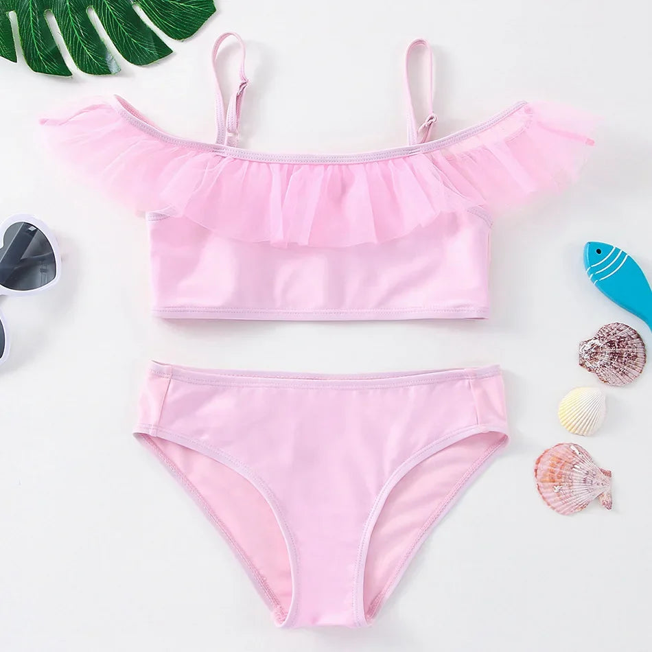 Girls Black Tassel Tankini Swimsuits Summer Beachwear Children Girls Bathing Suits Two-pieces Baby Girls Bikini Swimsuits - She Vibess By C2P