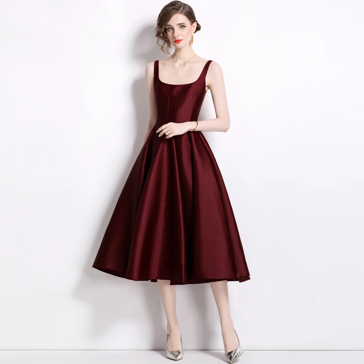 Summer Autumn Holiday Satin Evening Long Dress Women's Formal Occasion Dresses Party Ball Gown Sexy Backless Cocktail Robe - She Vibess By C2P