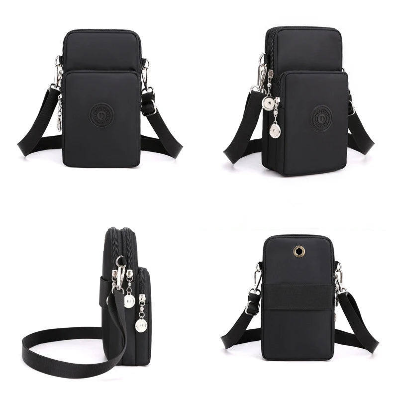 New Women Mobile Phone Bag Nylon Cell Phone Bag Coin Purse Strap Shoulder Bag Small Crossbody Bags for Women Wallet Travel Purse - She Vibess By C2P