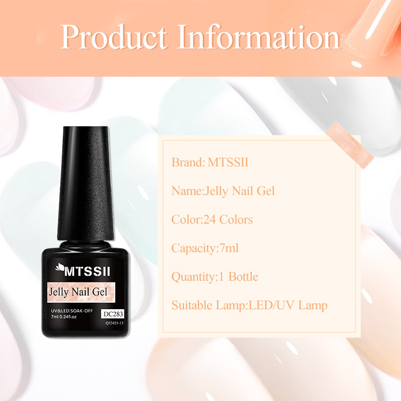 Mtssii 7ml Jelly Nude Gel Polish Translucent Pink Milky White Nail Gel Manicure UV LED Semi Permanent Soak Off Nail Polish - She Vibess By C2P