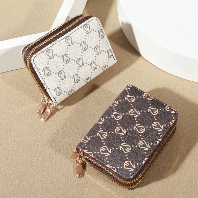 Chic Vintage Zippered Card Holder Wallet for Women - Secure Multi-Card Slots, Fashionable Faux Leather with Coin PurseLuxurious - She Vibess By C2P