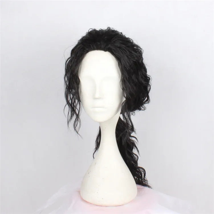 Michael Cosplay Black Wig Michael Role Play Medium Long Curly Black Hair Wig Halloween Cos Wigs - She Vibess By C2P