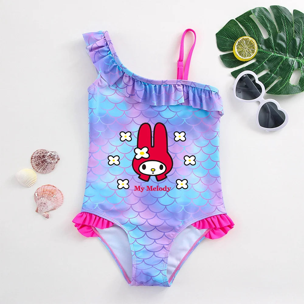 My Melody Girls Tankini Swimsuits Summer Beach wear Kids Wear Bathing Suits Children's Bikini Dresses Swimsuits Fashion Mermaid - She Vibess By C2P
