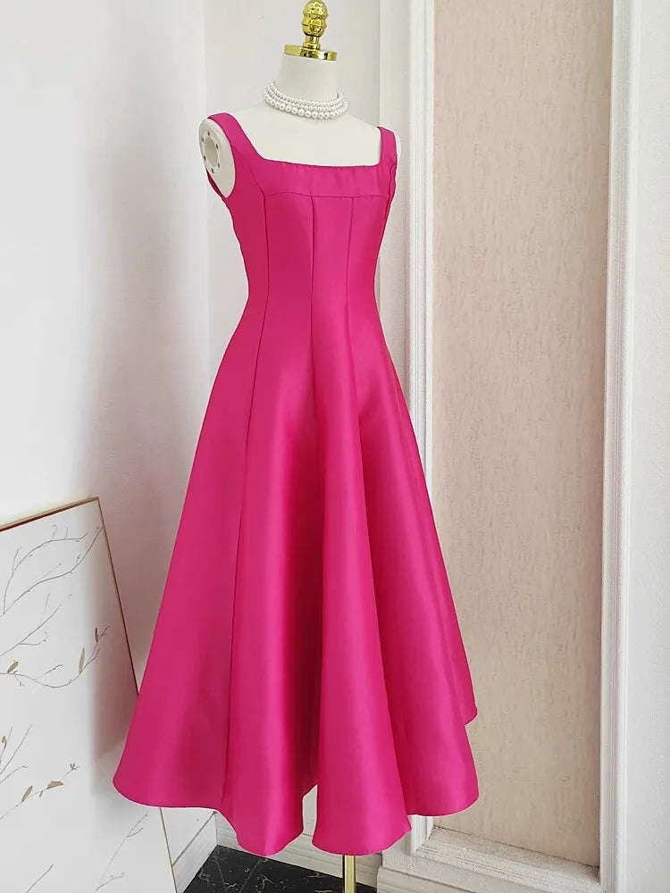 Summer Autumn Holiday Satin Evening Long Dress Women's Formal Occasion Dresses Party Ball Gown Sexy Backless Cocktail Robe - She Vibess By C2P