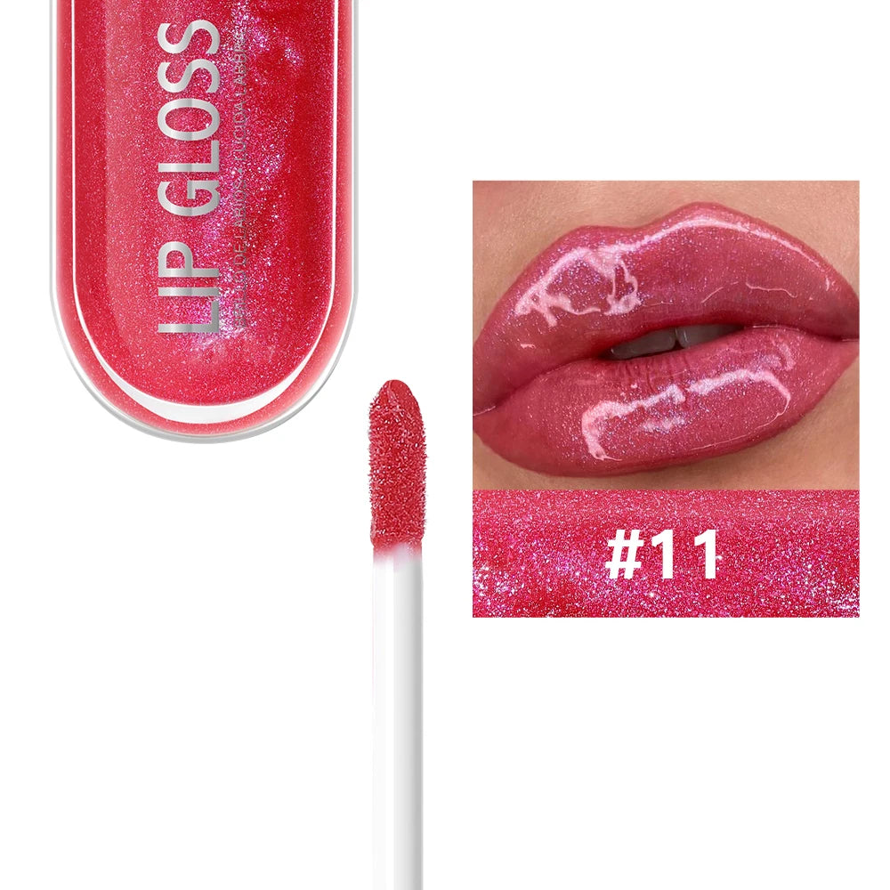 USHAS 12 Colors Glitter Lip Gloss Long Lasting Diamond Pearlescent Metallic Liquid Lipstick Moisturizing Lip Glaze Cosmetics - She Vibess By C2P
