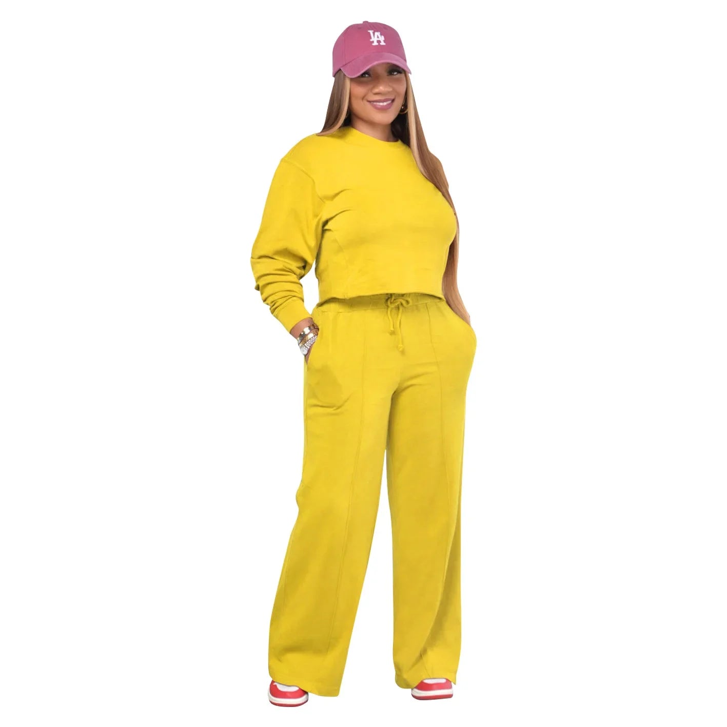 Women Clothing Sets Pullover Top+Pants 2Pcs Suits Winter Thicken Warm Outfits Solid Color Female Casual Tracksuit - She Vibess By C2P