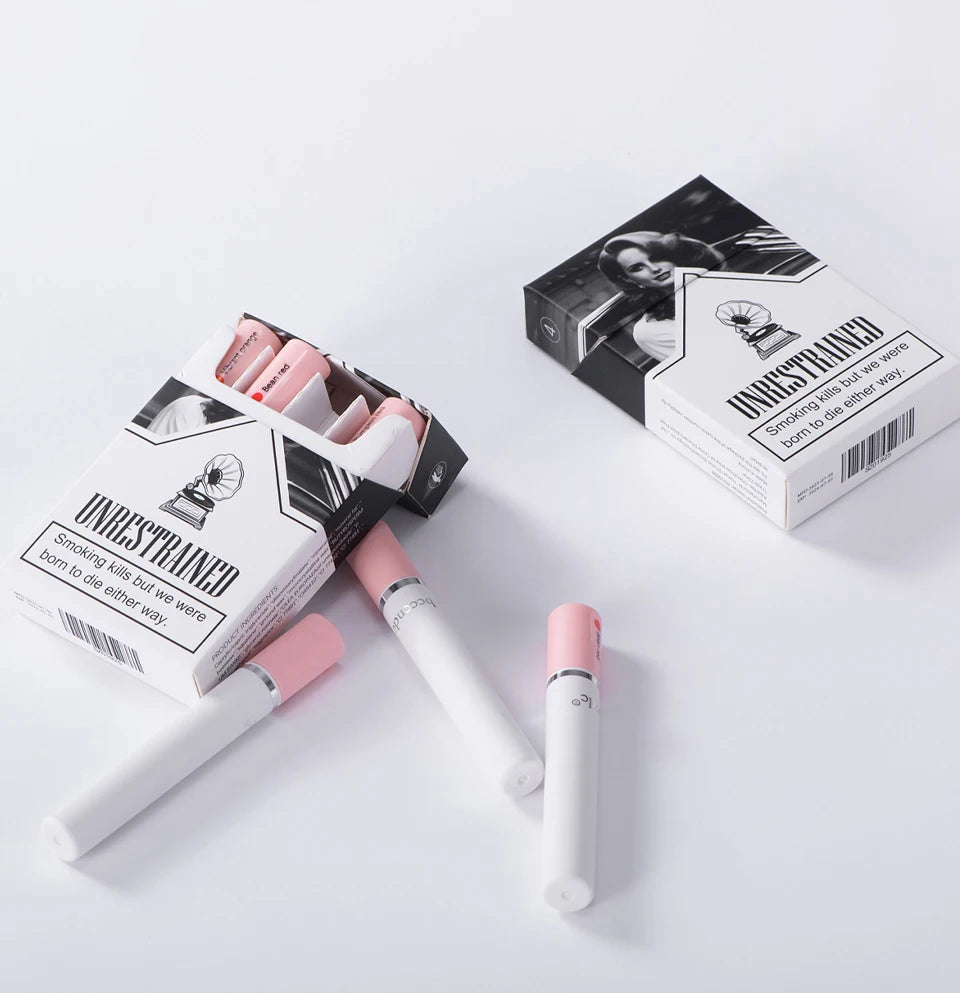 4 pcs/set Cigarette Lipstick Set Long Lasting Lip Glaze Matte Lip Gloss Waterproof Lip Stick Tube Nude Lip Tint Makeup Cosmetics - She Vibess By C2P