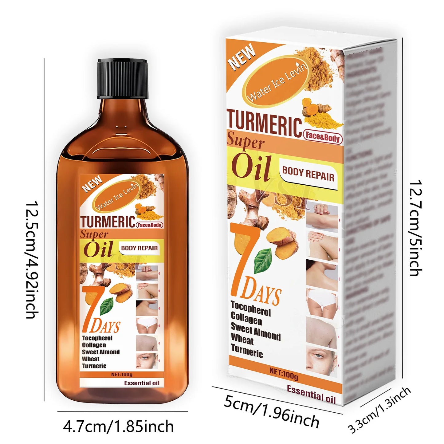 Turmeric Skin Care Essential Oil, Moisturizing and Brightening Effect, Gentle, Smooth, Delicate, Easy to Absorb, Repair and Brighten Skin. Suitable for Men and Women. - She Vibess By C2P