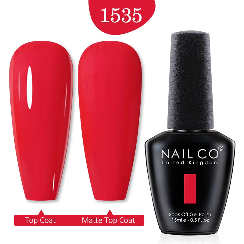NAILCO 15ml Nail Gel Polish Red Pink Nude Soak off UV LED Long Lasting Eco-Friendly Professional Nail Beauty Salon Lacquer Varnish - She Vibess By C2P