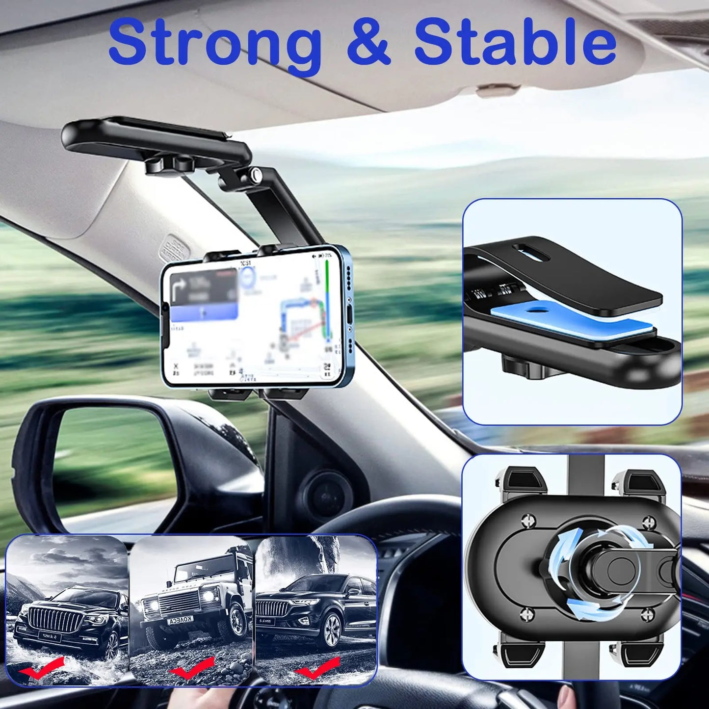 Car Mobile Phone Stand Sun Visor Navigation Car Support Stand General Direct Vision Car Multi-functional Mobile Phone Stand
