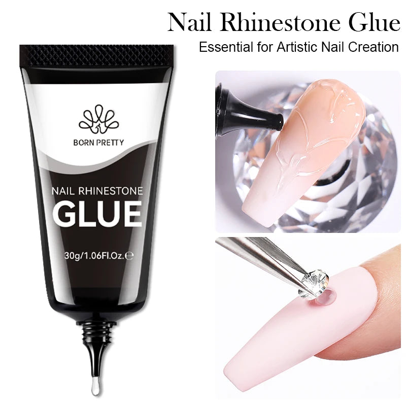 BORN PRETTY 30ml Glitter Acrylic Gel Finger Extension Nail Polish Silver Pink Extension Gel Polish Soak Off Nail Slip Solution - She Vibess By C2P