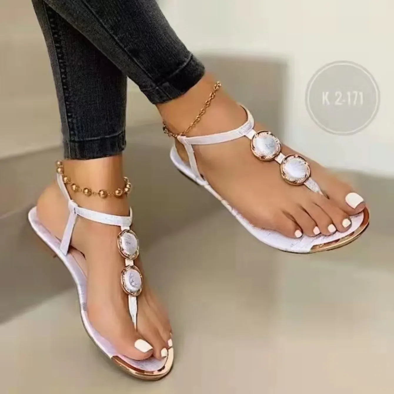 Women Sandals 2024 New Summer Casual Flat Sandals Flip Flops Luxury Designer Fashion Shoes Women Open Toe Daily Sandals Women - She Vibess By C2P