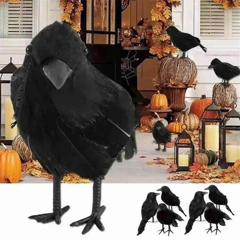 Halloween Decoracion Simulation Black Crow Raven Bird Repellent Pest Control Pigeon Repellent Garden Decoration Outdoor - She Vibess By C2P
