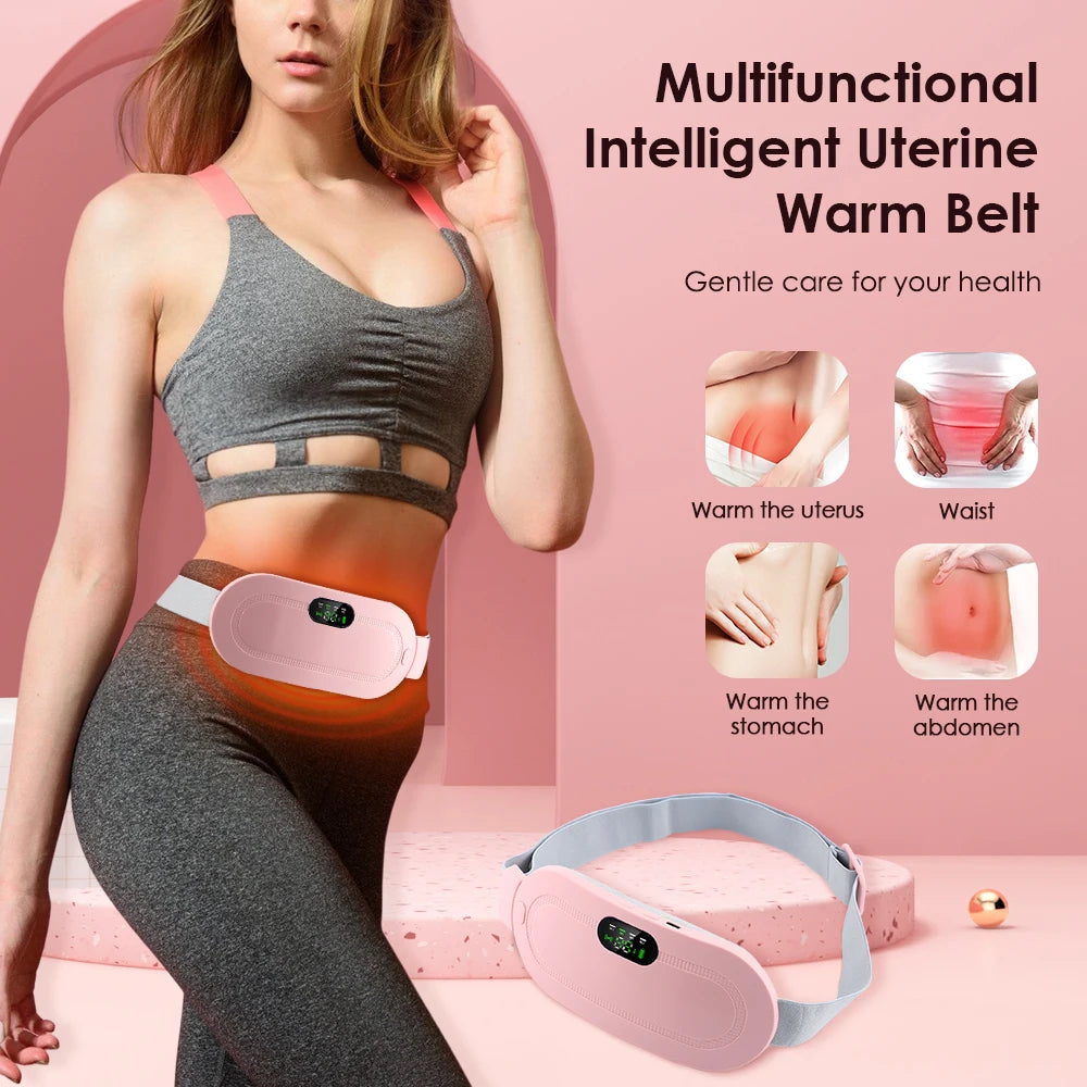 Menstrual Heating Pad Abdominal Massager Warm Palace Belt Waist Vibration Massage Device for Cramps Period Pain Relief Dorpship - She Vibess By C2P