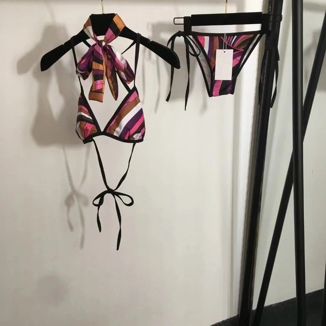 2025 New Women's Headband Bikini Sets Fashion Design Swimsuits Europe Brand Sexy Tankini Swimsuits - She Vibess By C2P