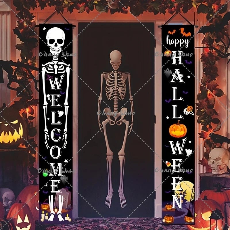 Halloween Hanging Door Curtain Banner Pumpkin Ghost Happy Halloween Decorations For Home Trick Or Treat Horror Party Supplies - She Vibess By C2P