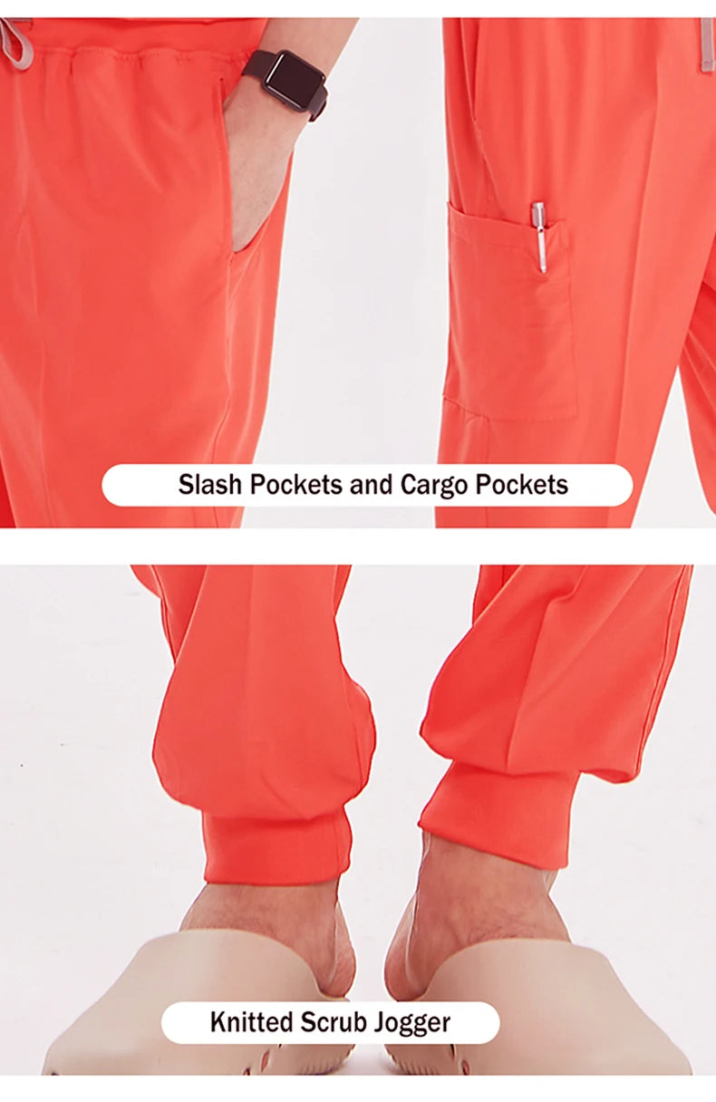 2025 New Nurse Uniforms V-neck Top Jogger Pants Scrub Sets Surgical Workwear Dentist Nursing Suit Hospital Doctor Outfit S21 - She Vibess By C2P