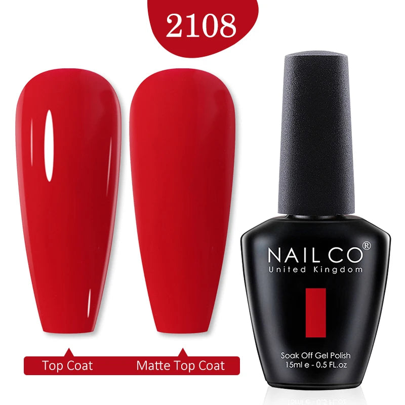 NAILCO 15ml Nail Gel Polish Red Pink Nude Soak off UV LED Long Lasting Eco-Friendly Professional Nail Beauty Salon Lacquer Varnish - She Vibess By C2P
