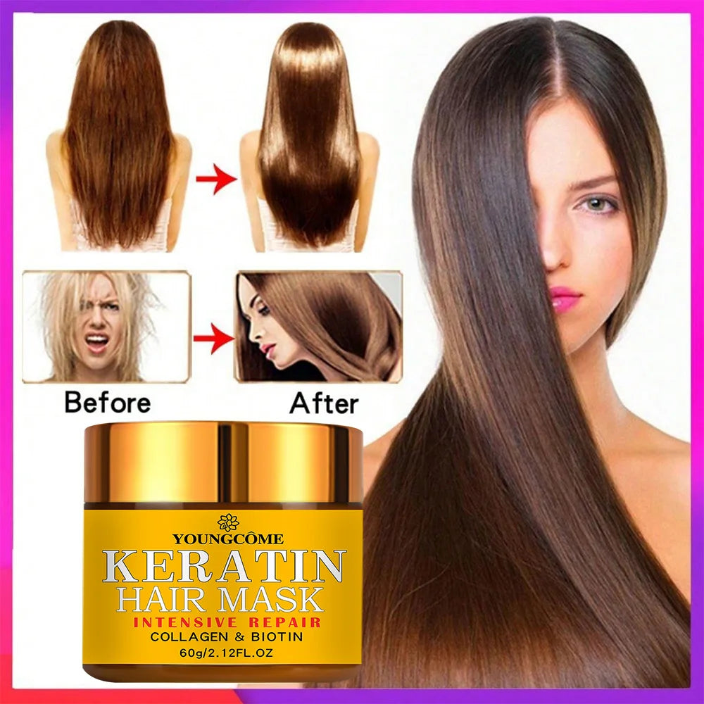 Hair Repairs Hair Mask Biotin Collagen Keratin Treatment Hairs Conditioner Hair Essential Oil Nourishing for Dry Damaged - She Vibess By C2P