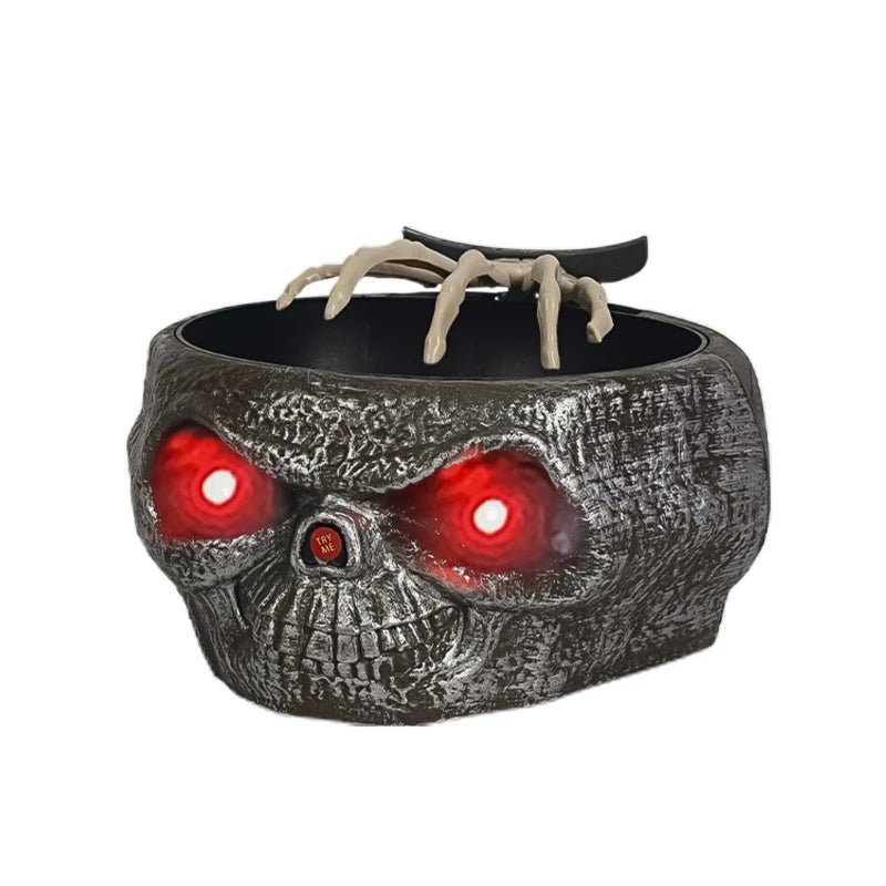 Halloween Candy Dishes Skeleton with LED and Sound Electric Fruit Bowl Ornament - She Vibess By C2P