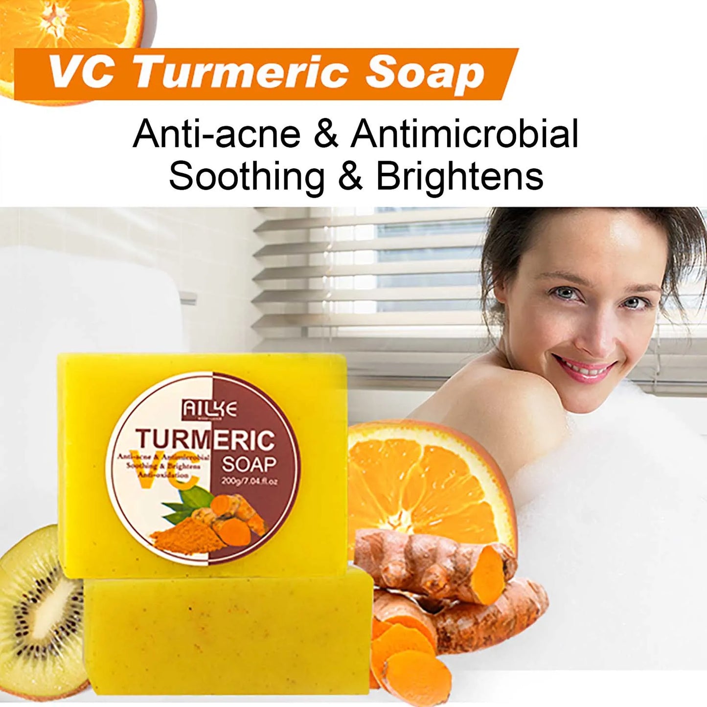 AILKE Turmeric Renew Skin Care Sets Vitamin C Women Facial Organic Anti Acne Whitening Hydrating Firming Korean Face Products - She Vibess By C2P
