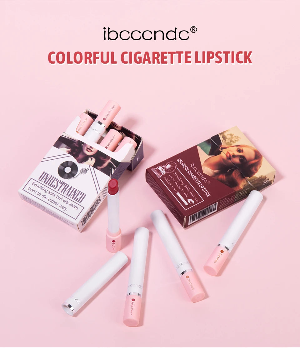 4 pcs/set Cigarette Lipstick Set Long Lasting Lip Glaze Matte Lip Gloss Waterproof Lip Stick Tube Nude Lip Tint Makeup Cosmetics - She Vibess By C2P