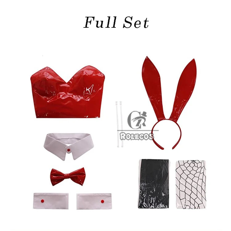ROLECOS Game Red Black Bunny Suit Women Elastic Leather Fabric Sexy Cosplay Suit Halloween Christmas Jumpsuits-I’m Over 21 - She Vibess By C2P