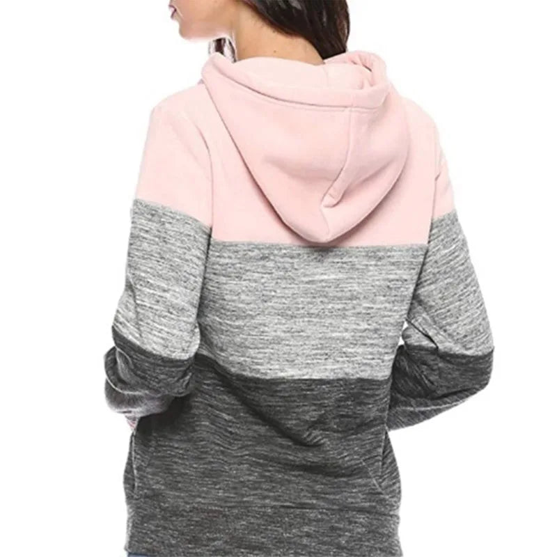 Hoodies Daily Women's Sweatshirts Versatile Fashion Color Block Jogging Sweatpants Tracksuit Hot Sales Casual Pullovers Clothing - She Vibess By C2P