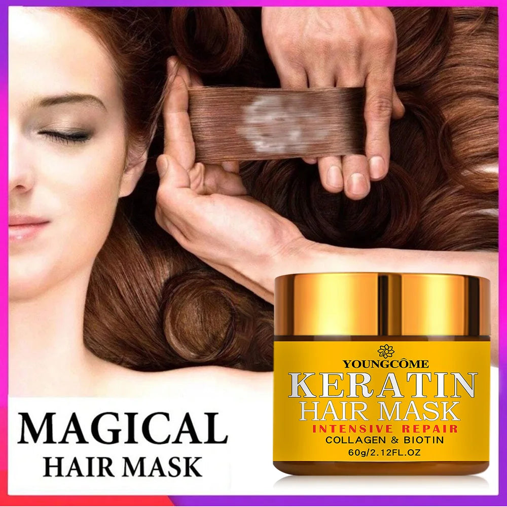 Hair Repairs Hair Mask Biotin Collagen Keratin Treatment Hairs Conditioner Hair Essential Oil Nourishing for Dry Damaged - She Vibess By C2P
