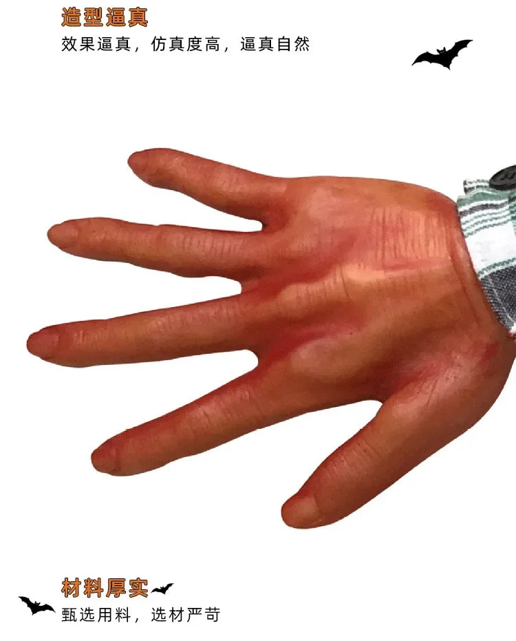 2025 Halloween Fake Human Arm Plastic Hands Bloody Dead Body Parts Outdoor Haunted House Scary Props Halloween Decorations - She Vibess By C2P