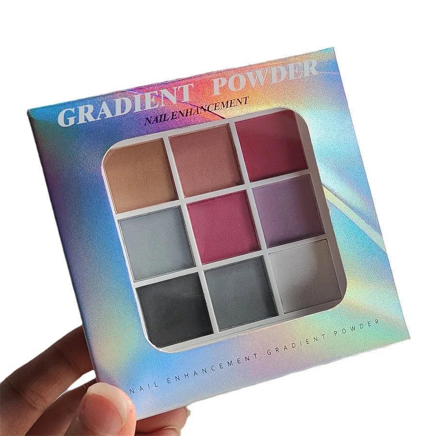 9Colors Solid Patting Nail Powders UV Polish Decoration Shimmer Fine Glitter Gradient Matte Pat Pat Manicure Polish Deco Powder - She Vibess By C2P