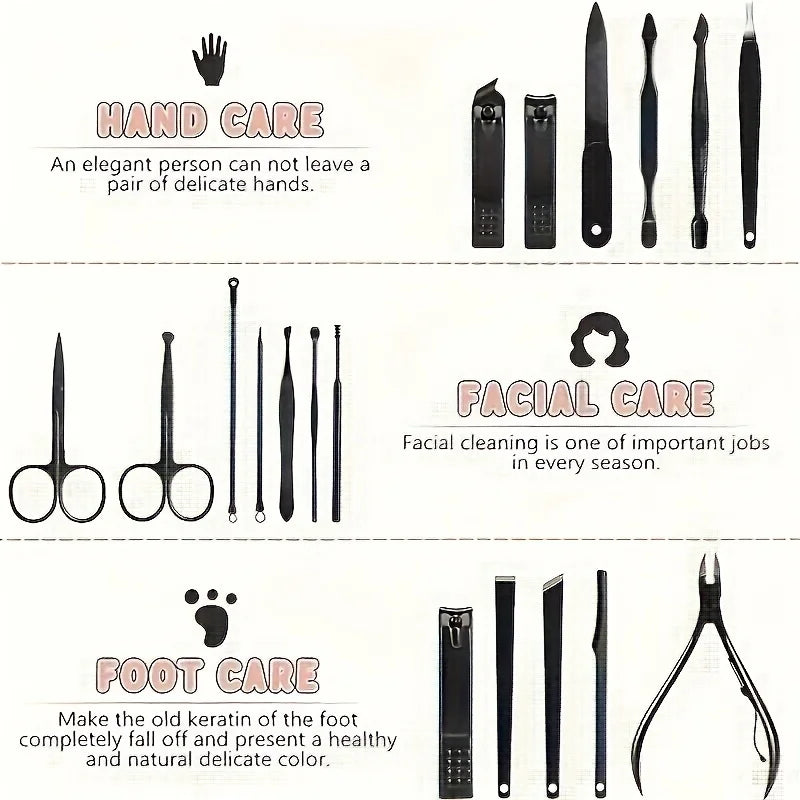 24pcs Professional Nail Clippers Kit - Ultra Sharp Fingernail - She Vibess By C2P