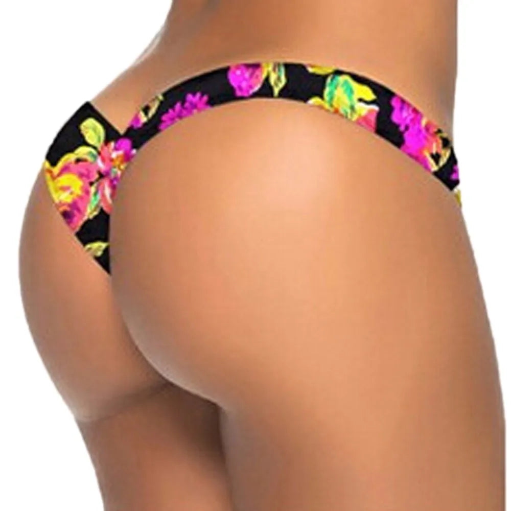 Women Trend Print Bikini Bottom Causal All-Match Low Waist Thongs Bathing Swimwear Hot Selling Beach Bottom G-Strings - She Vibess By C2P