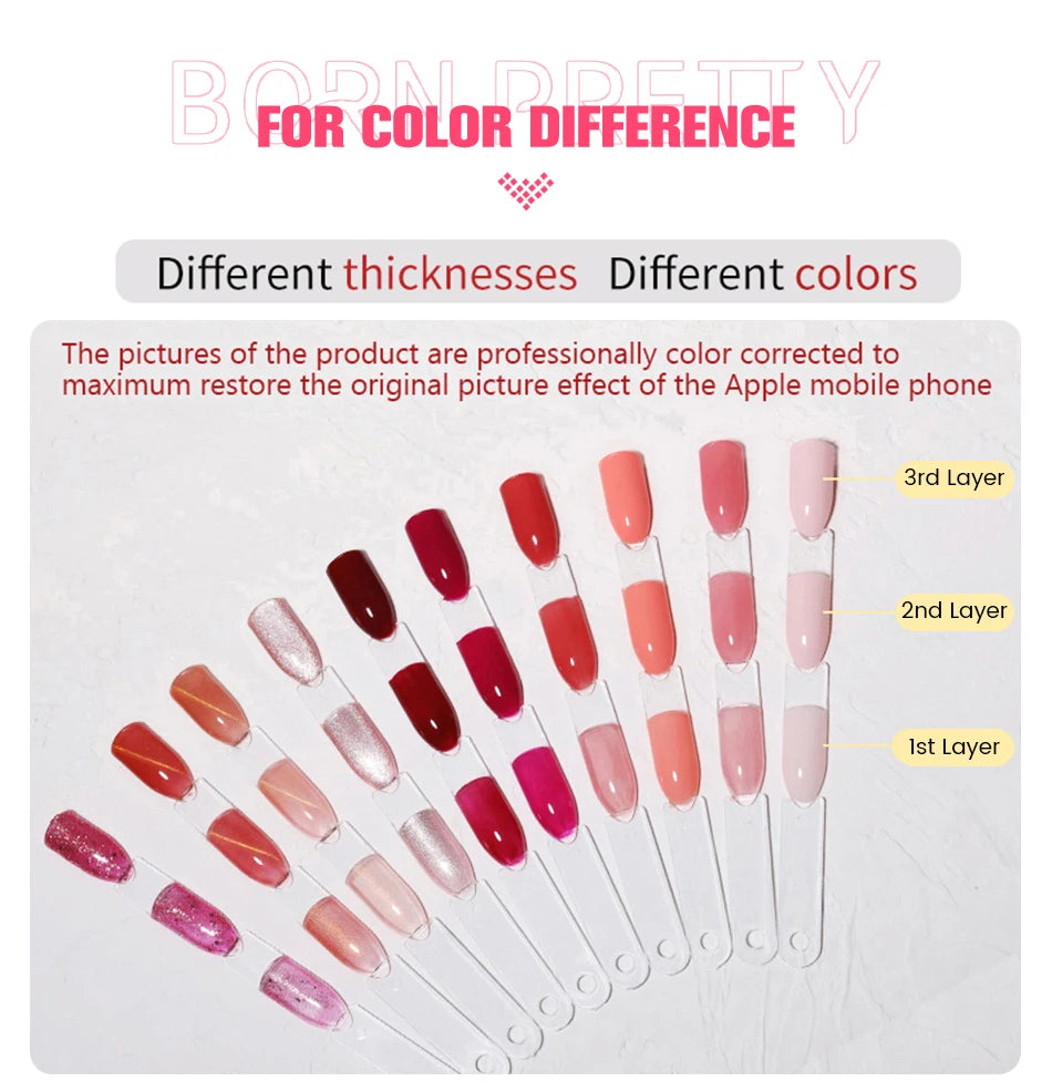 BORN PRETTY 30ml Glitter Acrylic Gel Finger Extension Nail Polish Silver Pink Extension Gel Polish Soak Off Nail Slip Solution - She Vibess By C2P