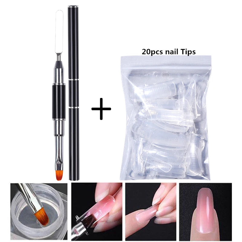 BORN PRETTY 30ml Glitter Acrylic Gel Finger Extension Nail Polish Silver Pink Extension Gel Polish Soak Off Nail Slip Solution - She Vibess By C2P