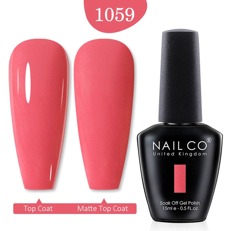 NAILCO 15ml Nail Gel Polish Red Pink Nude Soak off UV LED Long Lasting Eco-Friendly Professional Nail Beauty Salon Lacquer Varnish - She Vibess By C2P