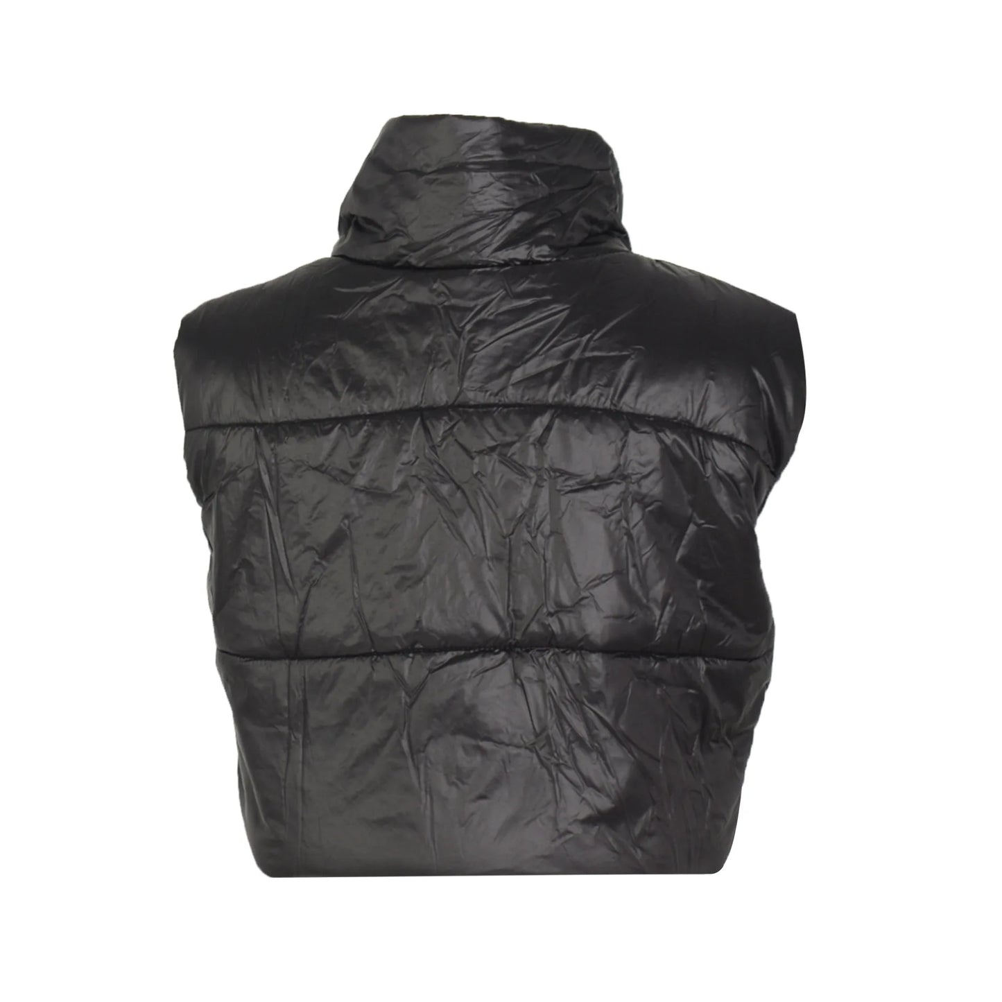 Women's Winter Vest Fashion Faux Leather Padded Jacket Coat Vintage PU Black And White Female Short Waistcoat Chic Clothes Tops - She Vibess By C2P