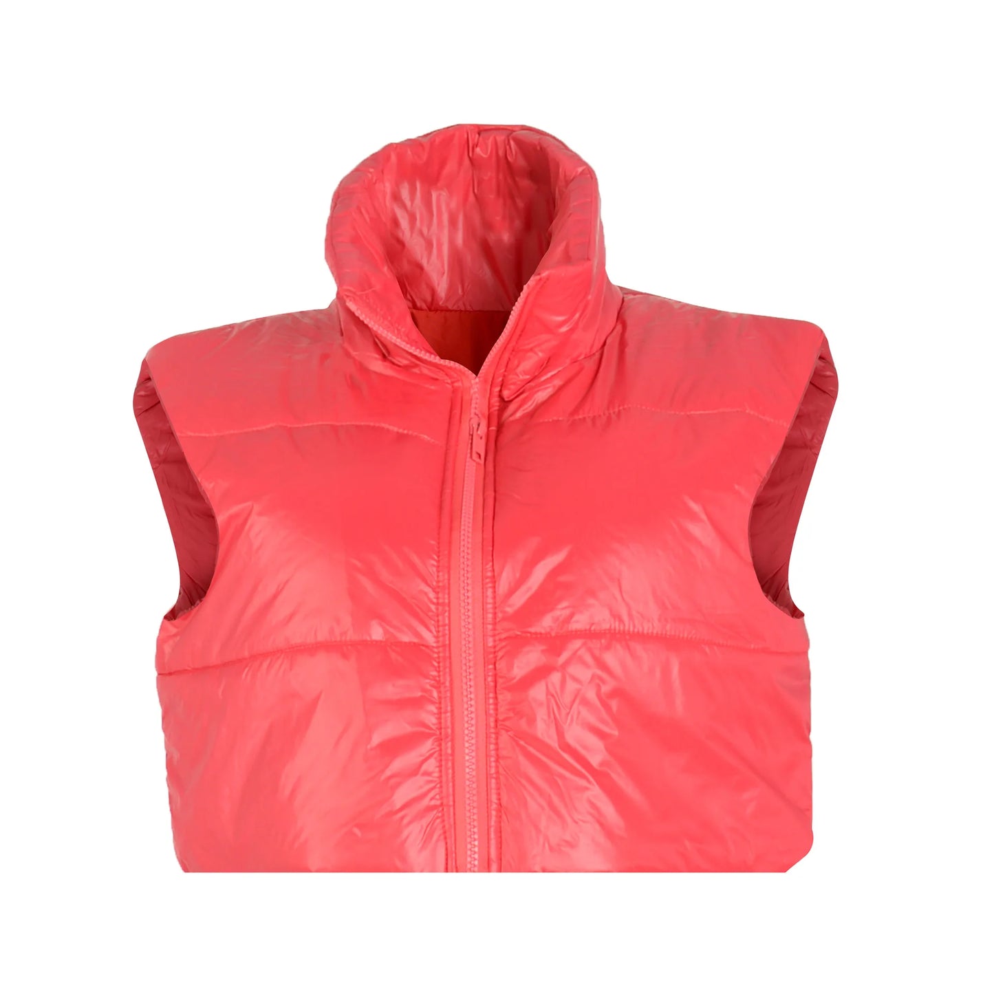 Women's Winter Vest Fashion Faux Leather Padded Jacket Coat Vintage PU Black And White Female Short Waistcoat Chic Clothes Tops - She Vibess By C2P